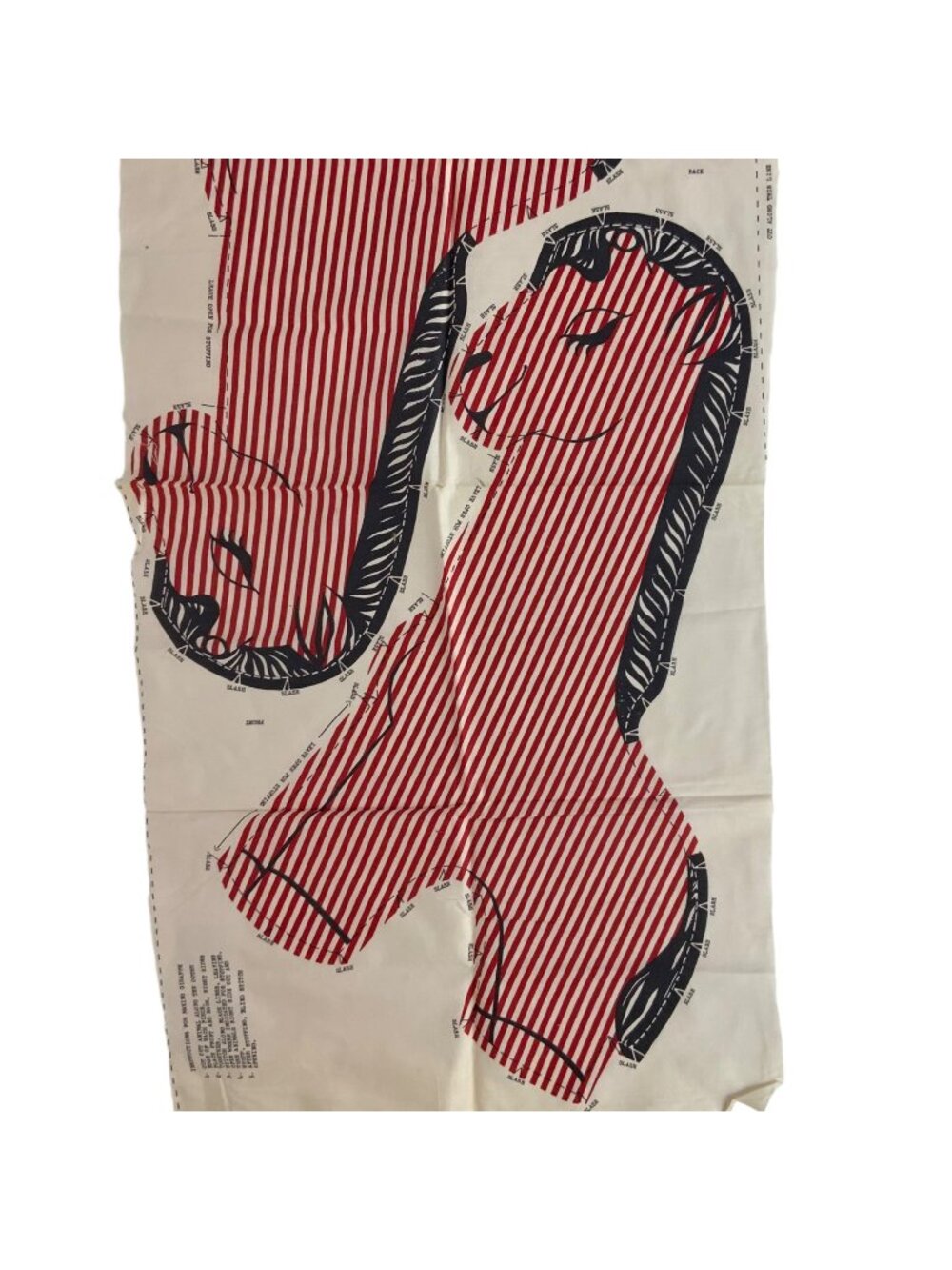 Vintage Striped Pony Cut & Sew Fabric Panel Stuffed Animal or Pillow